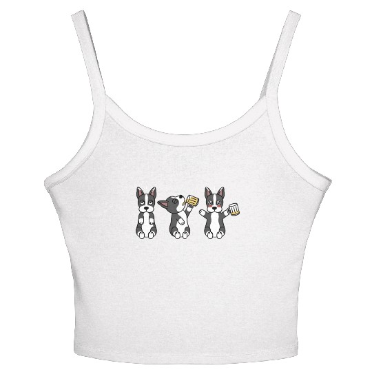 Boston Terrier Beer Lover Women's Spaghetti Strap Tank Top