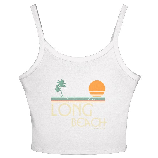 Vintage Long Beach California Women's Spaghetti Strap Tank Top