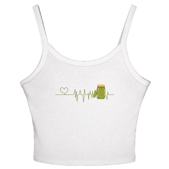 Pickle Lover Heartbeat for Pickles lover Women's Spaghetti Strap Tank Top