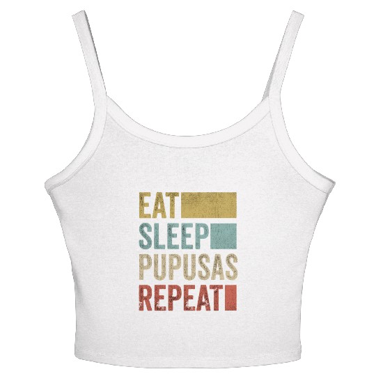 Eat Sleep Pupusas El Salvador Food Pupusas Women's Spaghetti Strap Tank Top