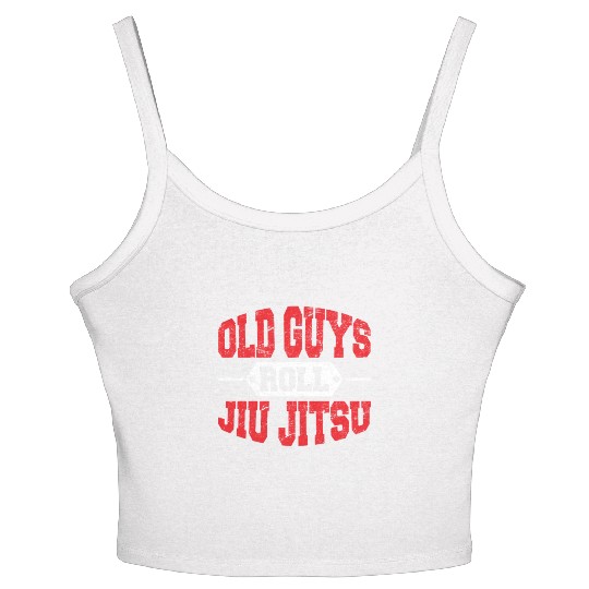Brazilian Jiu Jitsu Old Guys Roll BJJ Training Jiu Women's Spaghetti Strap Tank Top