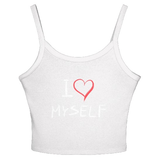 i love me heart text Women's Spaghetti Strap Tank Top