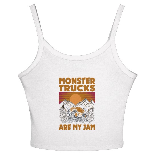 Monster Trucks Are My Jam Vintage Retro Women's Spaghetti Strap Tank Top