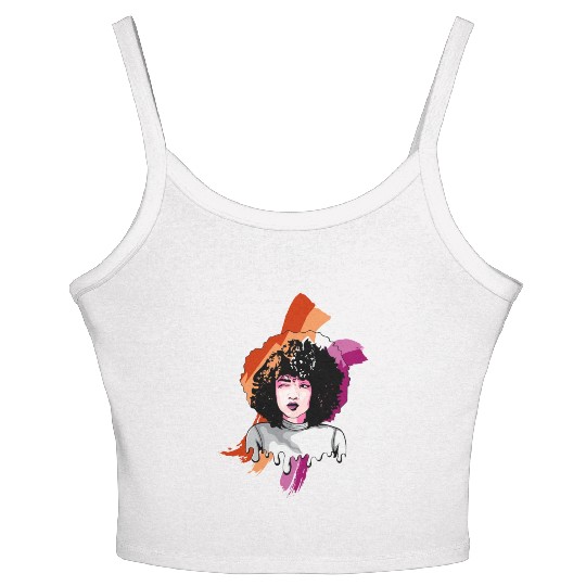 Afro Girl Gay Lesbian Flag Black History Melanin B Women's Spaghetti Strap Tank Top