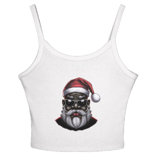 Black Santa, African American Santa Claus Women's Spaghetti Strap Tank Top