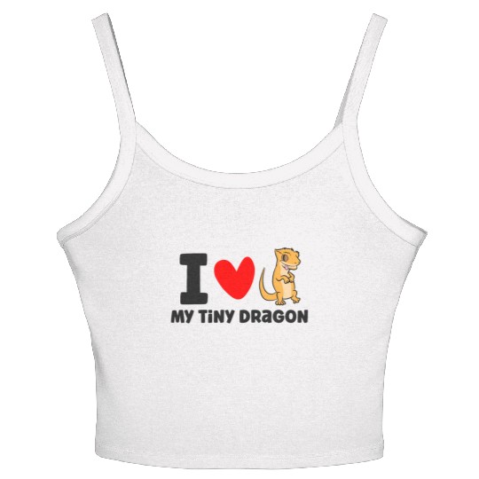 I Love My Tiny Dragon Reptile Pet Crested Gecko Women's Spaghetti Strap Tank Top