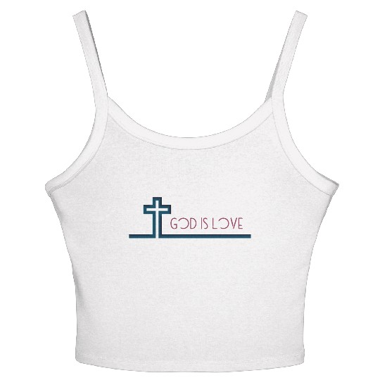 I am not ashamed of the gospel, God is love Women's Spaghetti Strap Tank Top