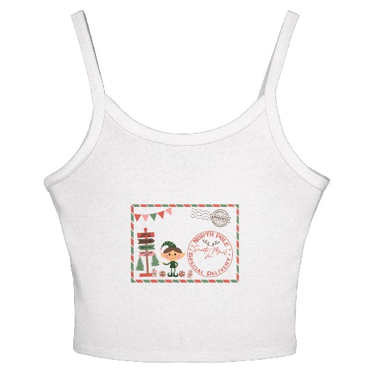 Santa Letter Elfe North Pole Specjal Delivery Mail Women's Spaghetti Strap Tank Top