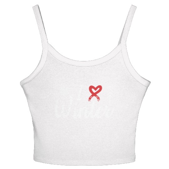 I Love Winter, Snow, Cold And Snowman Women's Spaghetti Strap Tank Top