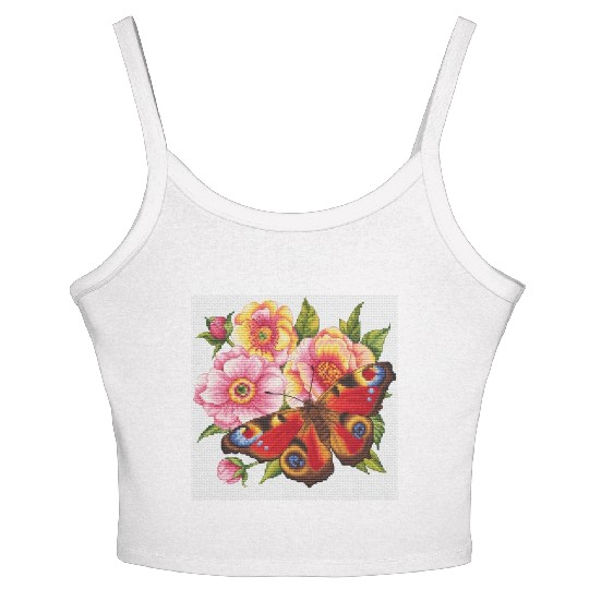 Women's Spaghetti Strap Tank Top flowers for adults and kids