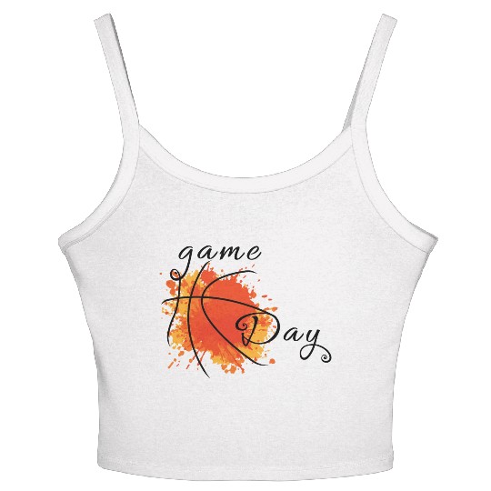 Game Day Basketball Lightning Bolt Women's Spaghetti Strap Tank Top