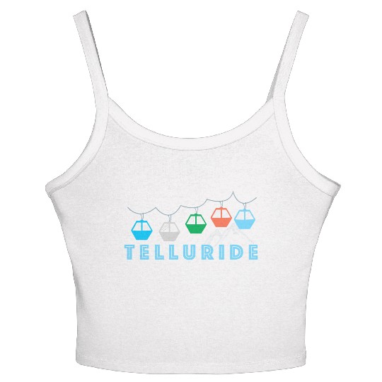 Colorado Ski Mountain Gondola Telluride Women's Spaghetti Strap Tank Top