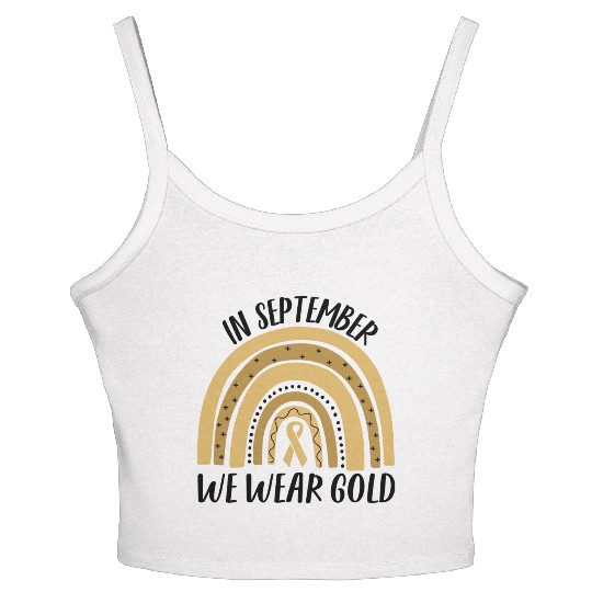 Childhood Cancer Awareness In September We Wear Go Women's Spaghetti Strap Tank Top