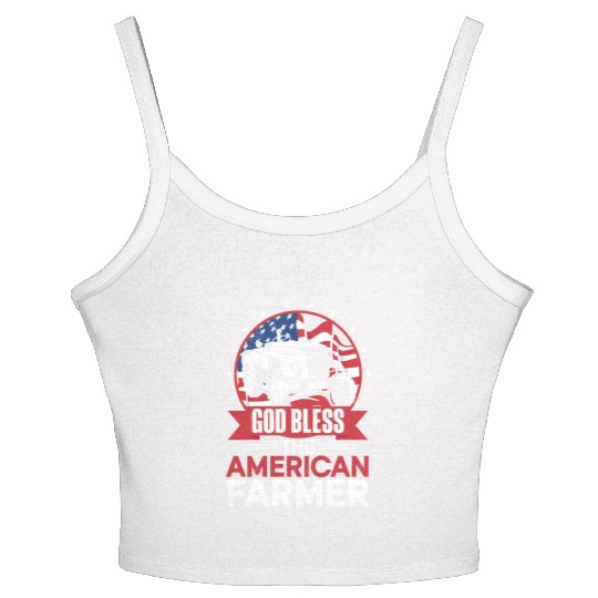 Farming Farmer Us American Flag Women's Spaghetti Strap Tank Top