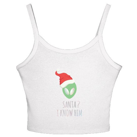 Santa? I know him. Merry Christmas. Happy New Year Women's Spaghetti Strap Tank Top
