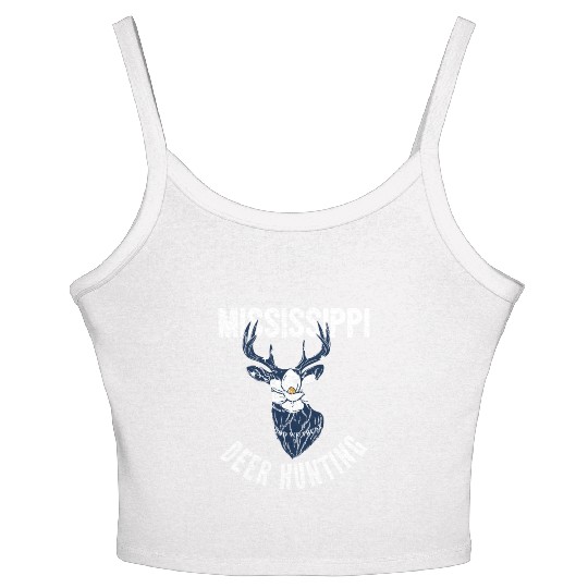 Mississippi Deer Hunting Buck Stag Hunter Women's Spaghetti Strap Tank Top