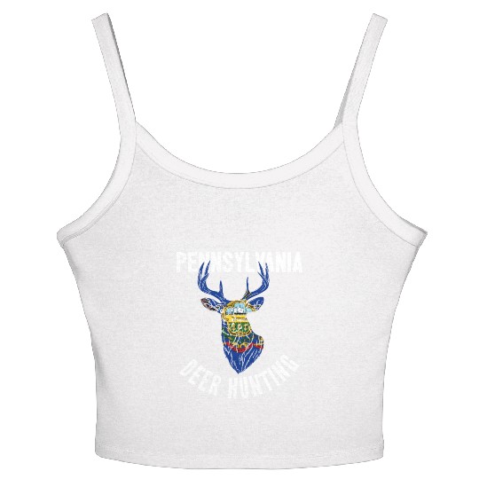 Pennsylvania Deer Hunting Buck Stag Hunter Women's Spaghetti Strap Tank Top