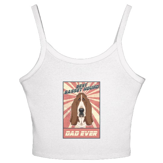Best Basset Hound Dad Ever I Basset Lover Women's Spaghetti Strap Tank Top