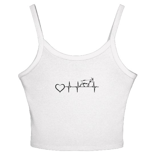 Goat Heartbeat Heart Goat Farm Goat Farmer Goat He Women's Spaghetti Strap Tank Top