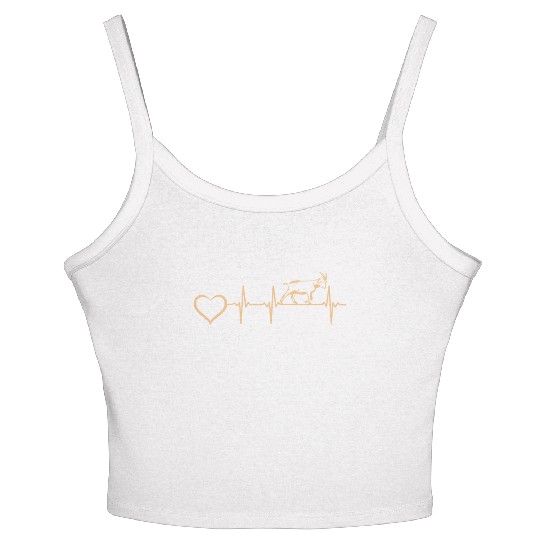 Goat Heartbeat Heart Goat Farm Goat Farmer Goat Lo Women's Spaghetti Strap Tank Top