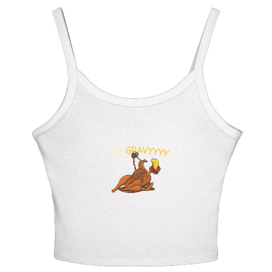 Thanksgiving I Go Gravy Thankful Turkey Women's Spaghetti Strap Tank Top