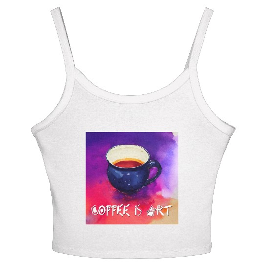 Coffee is Art! Women's Spaghetti Strap Tank Top