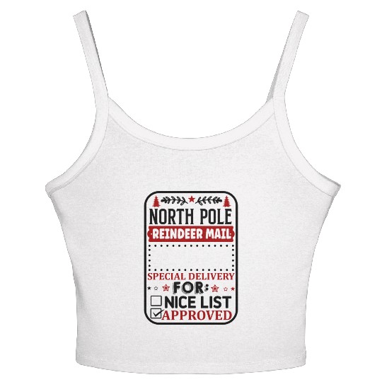 North Pole Reindeer Mail Women's Spaghetti Strap Tank Top