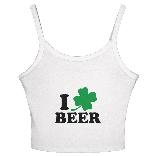 I Love Beer St Patricks Day Women's Spaghetti Strap Tank Top