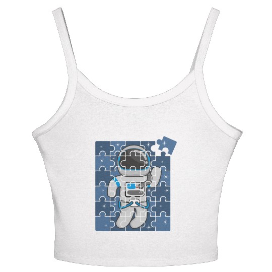 Autism Spaceman Astro Cosmo Space Lover Autism Awa Women's Spaghetti Strap Tank Top