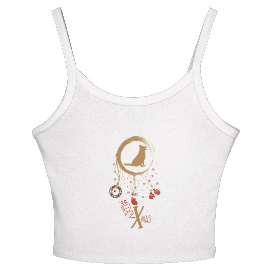 dog dreamcatcher Christmas German Shepherd Women's Spaghetti Strap Tank Top
