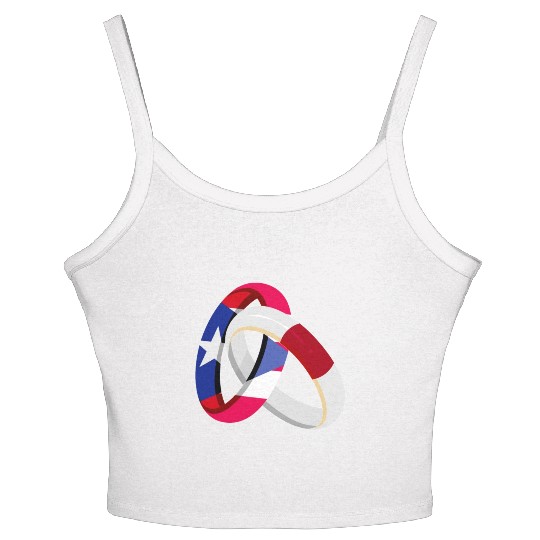 Puerto Rico Flag Japan Grown Ring Marriage Wedding Women's Spaghetti Strap Tank Top