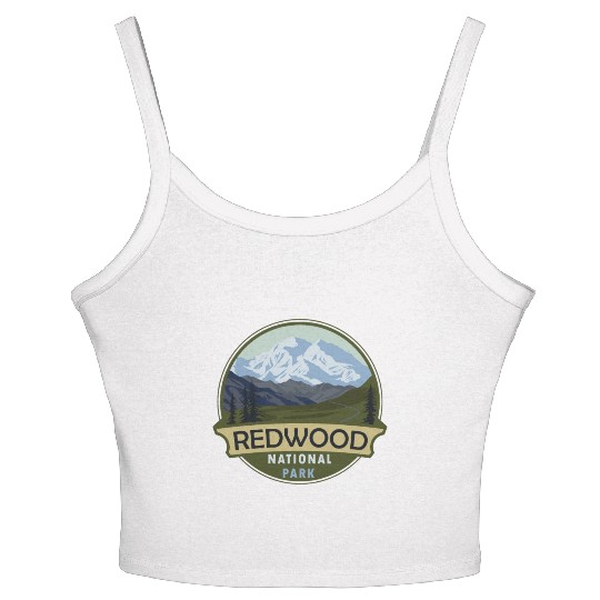 Cool Vintage Retro Redwood National Park Mountain Women's Spaghetti Strap Tank Top