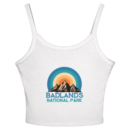 Cool Vintage Retro Badlands National Park Mountain Women's Spaghetti Strap Tank Top