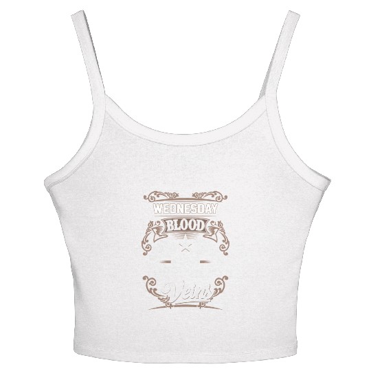 Wednesday Name Women's Spaghetti Strap Tank Top - Wednesday Blood Runs Thro