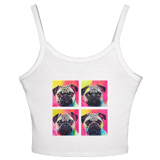 Pug, anime, comic or retro style. I love my dog! Women's Spaghetti Strap Tank Top