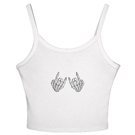 Skeletal rock on sign - rock and roll Women's Spaghetti Strap Tank Top