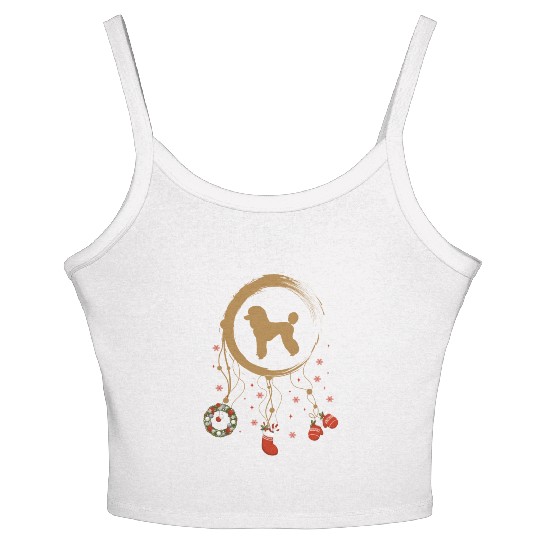 dog dreamcatcher Christmas Poodle Women's Spaghetti Strap Tank Top