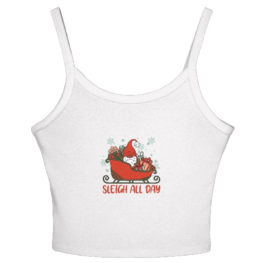 Xmas Christmas Sleigh All Day Gnome Women's Spaghetti Strap Tank Top