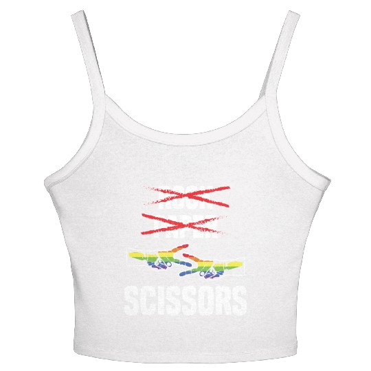 Womens Rock Paper Scissors Funny Lgbt Pride Women's Spaghetti Strap Tank Top