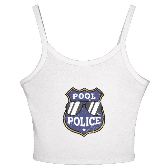 Pool Police - pool lifeguard Women's Spaghetti Strap Tank Top