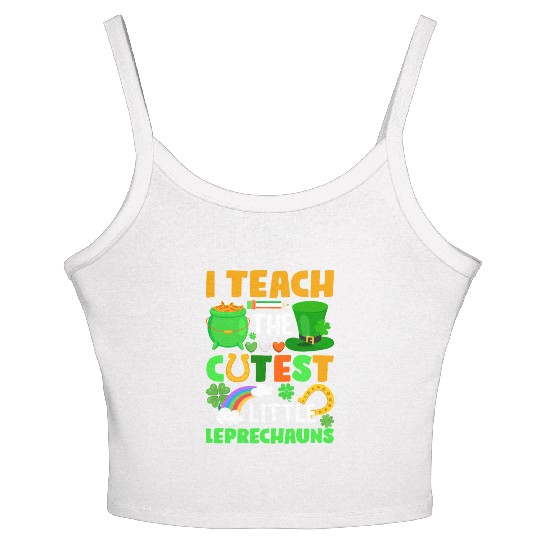 I Teach The Cutest Little Leprechauns School Cute Women's Spaghetti Strap Tank Top