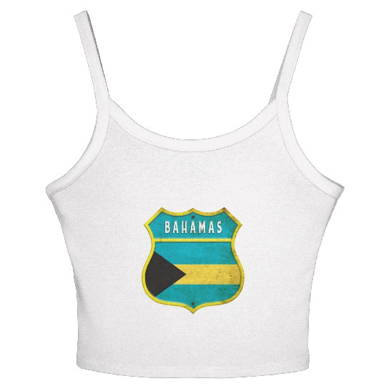 Bahamas coat of arms flag design Women's Spaghetti Strap Tank Top