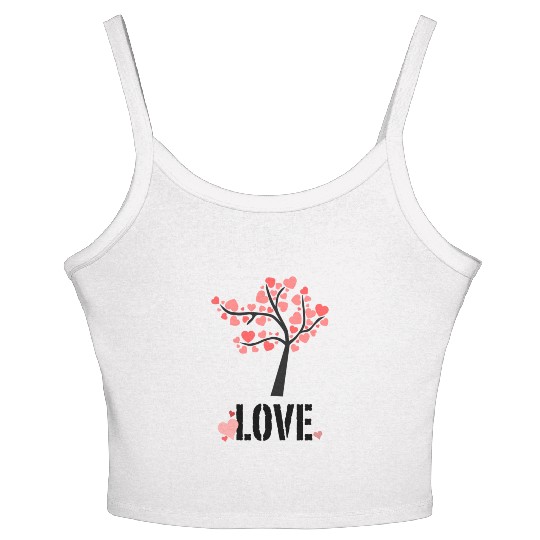 Valentine's Love Tree! Women's Spaghetti Strap Tank Top