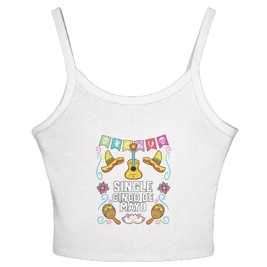 Single Cinco De Mayo Mexican Pride Mexico Country Women's Spaghetti Strap Tank Top