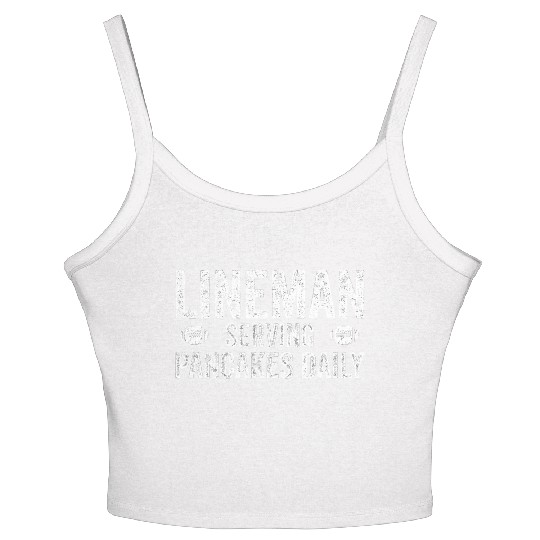 Football Lineman Serving Pancakes Daily Women's Spaghetti Strap Tank Top