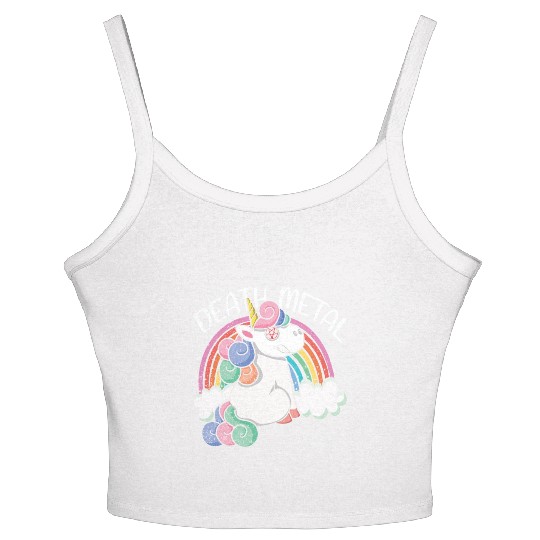 Rainbow Unicorn Satan Love Metal Music Heavy Rock Women's Spaghetti Strap Tank Top