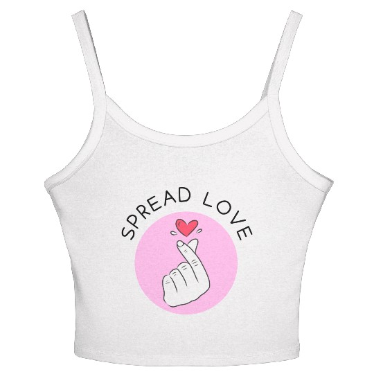 Korean heart symbol - Spread Love Intention Series Women's Spaghetti Strap Tank Top