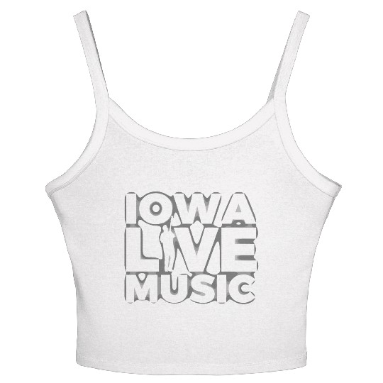 Iowa Live Music Support Gear Ghost Guitar Player Women's Spaghetti Strap Tank Top