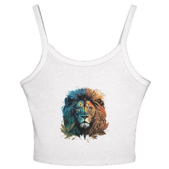 Two Face Lion Women's Spaghetti Strap Tank Top