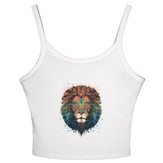 Mandala Lion Women's Spaghetti Strap Tank Top